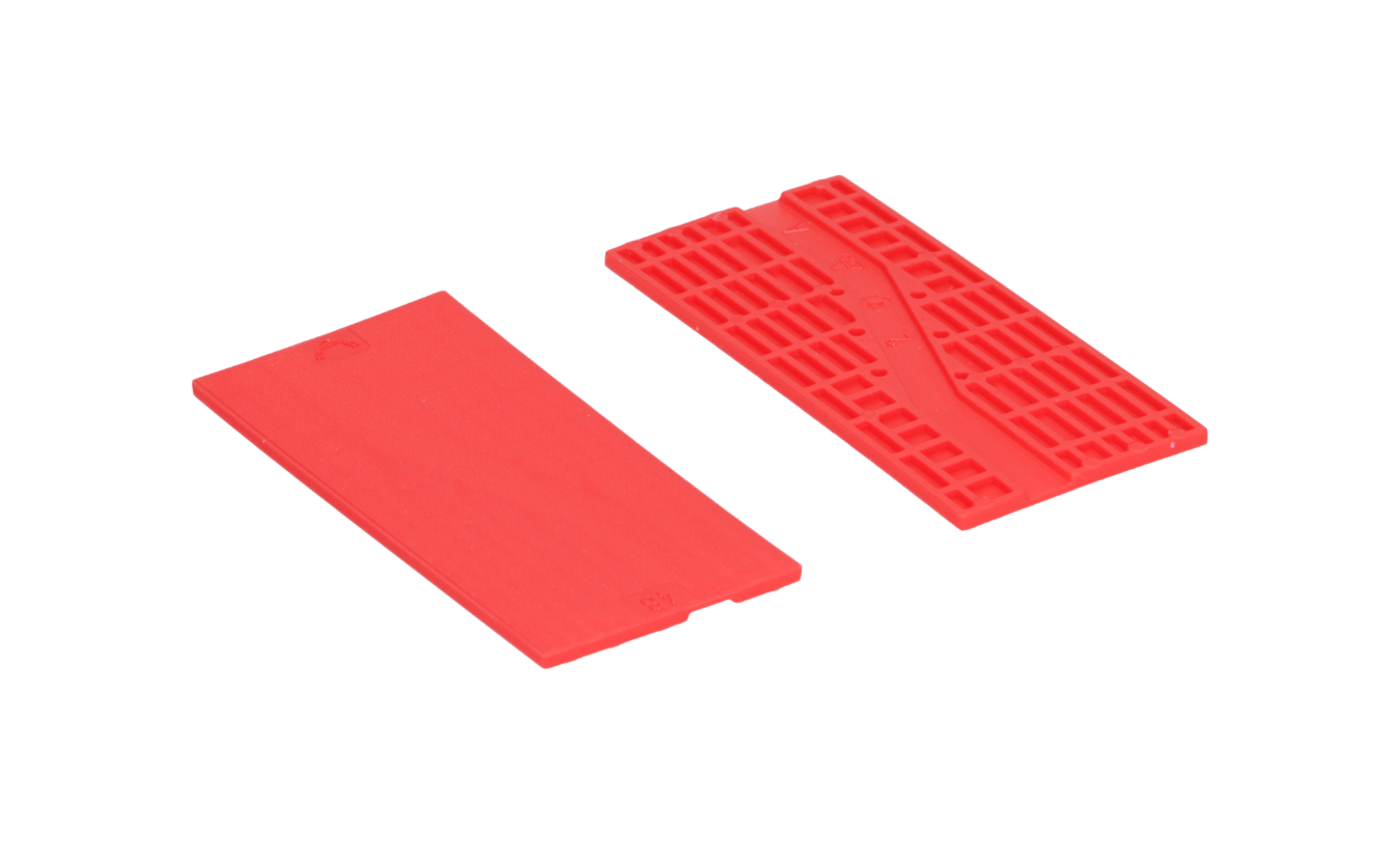 Tunnel beglazingsblokjes (100x48x3mm) rood - per 500 stuks